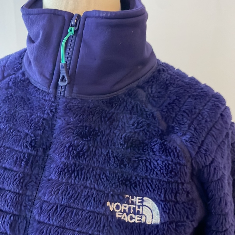 The North Face size S purple and teal fleece. EUC